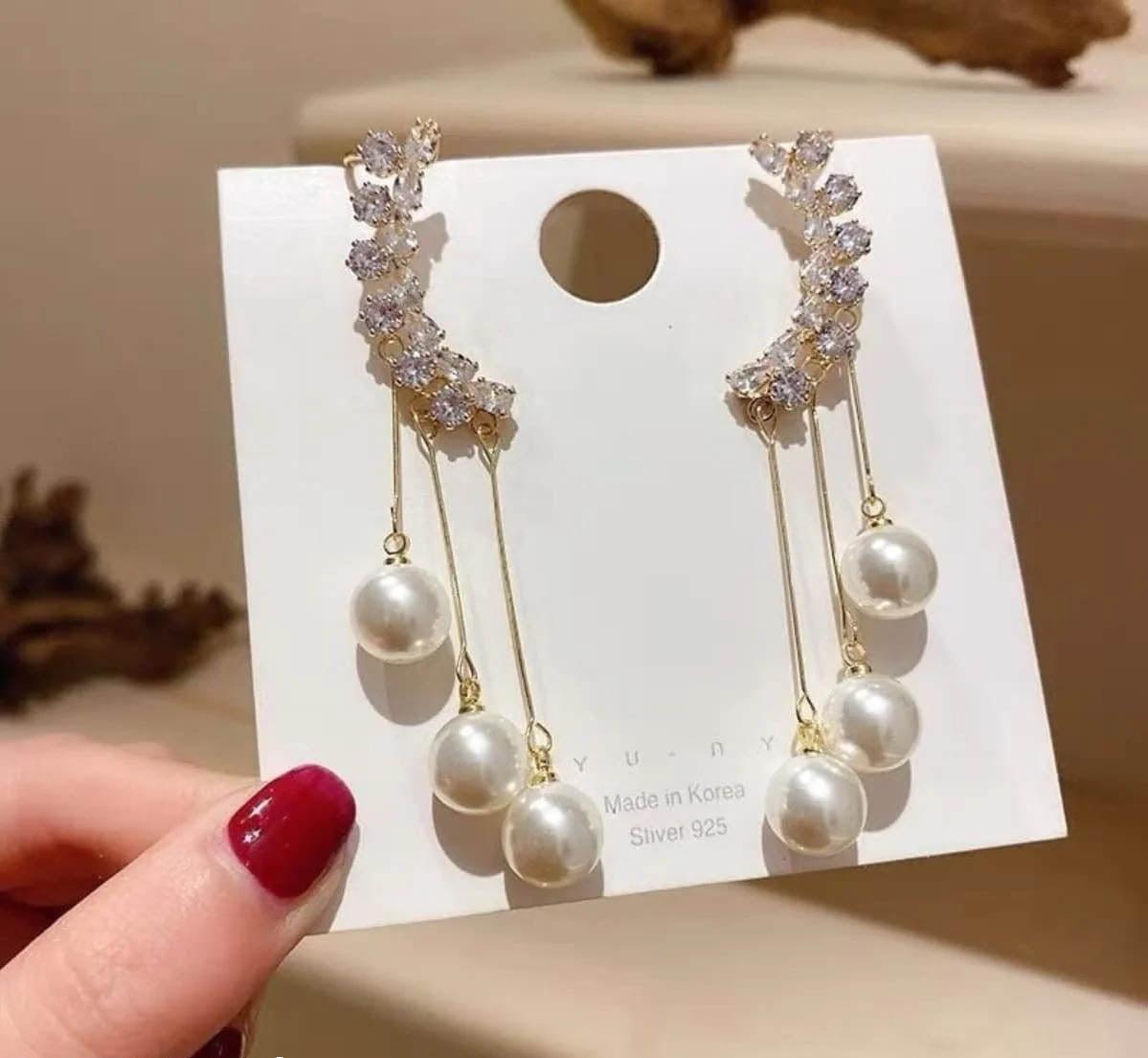 YQG Drop Pearl Ear Cuffs Pair