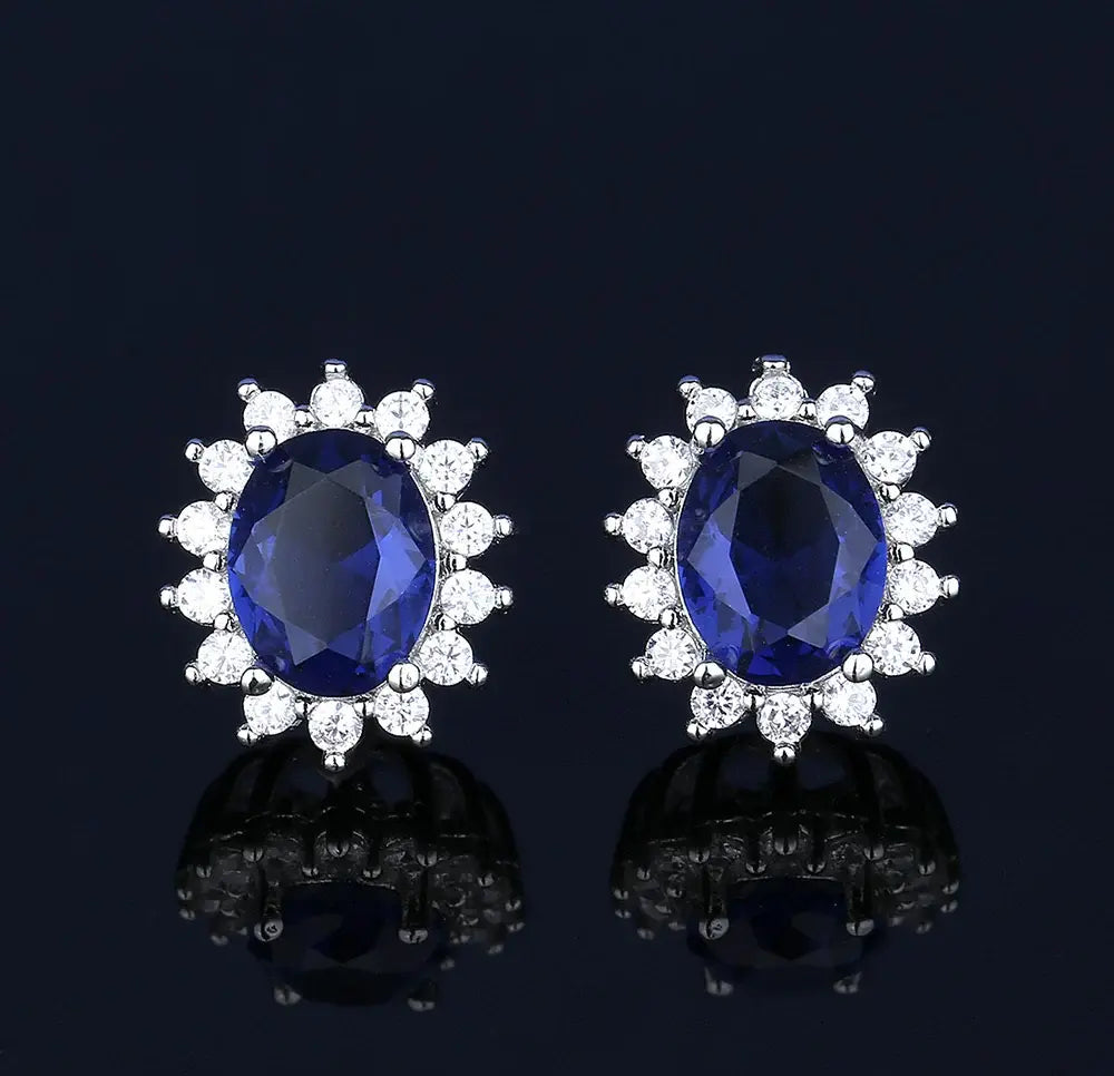 BLX Oval Flower Pendant Set