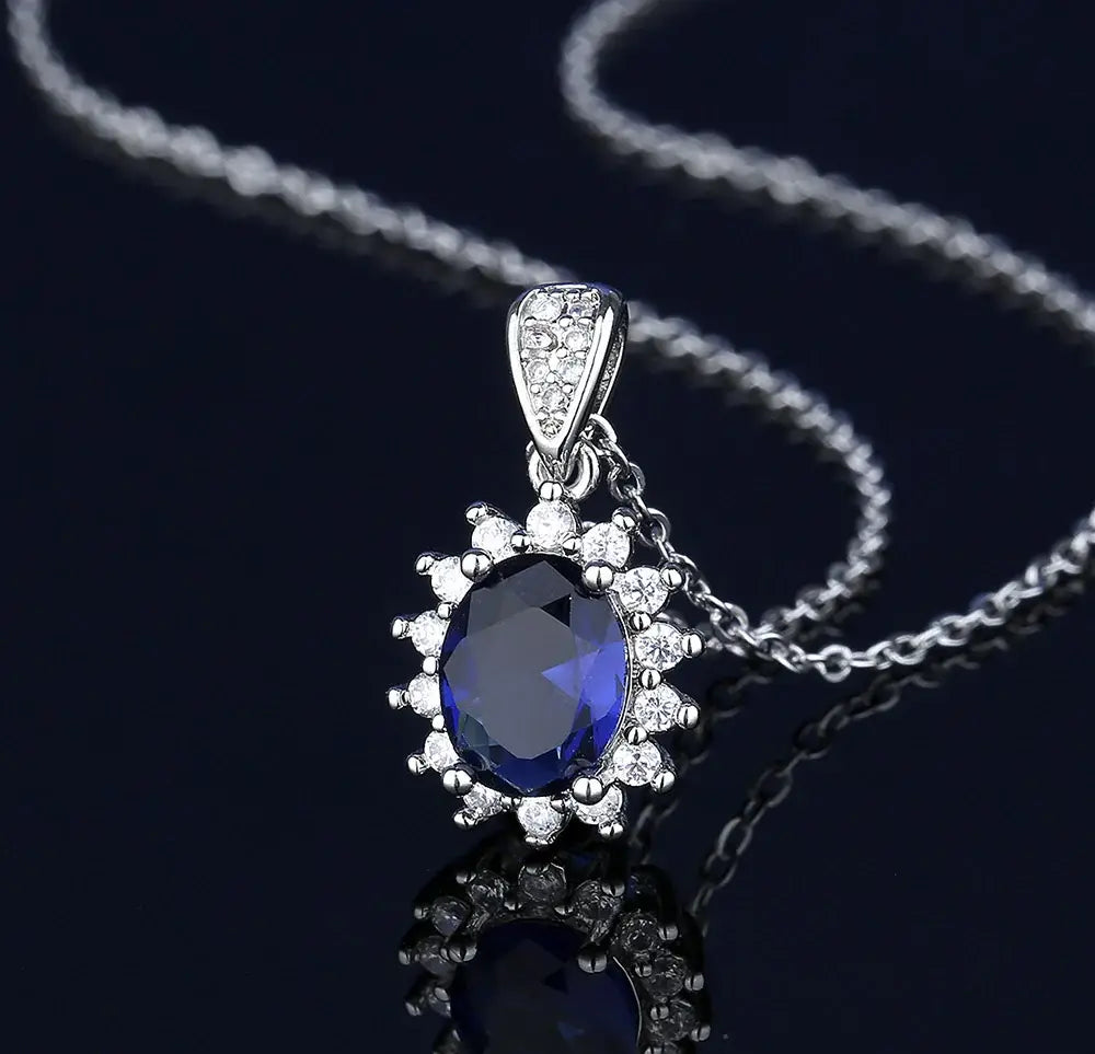 BLX Oval Flower Pendant Set