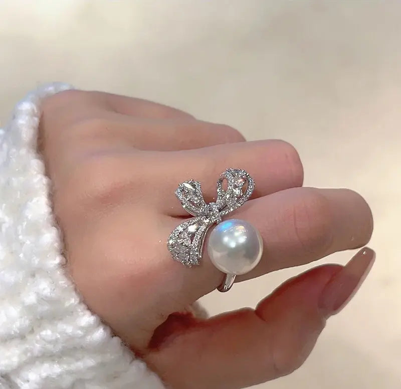 KRL Pearl Flower Ring Adjustable