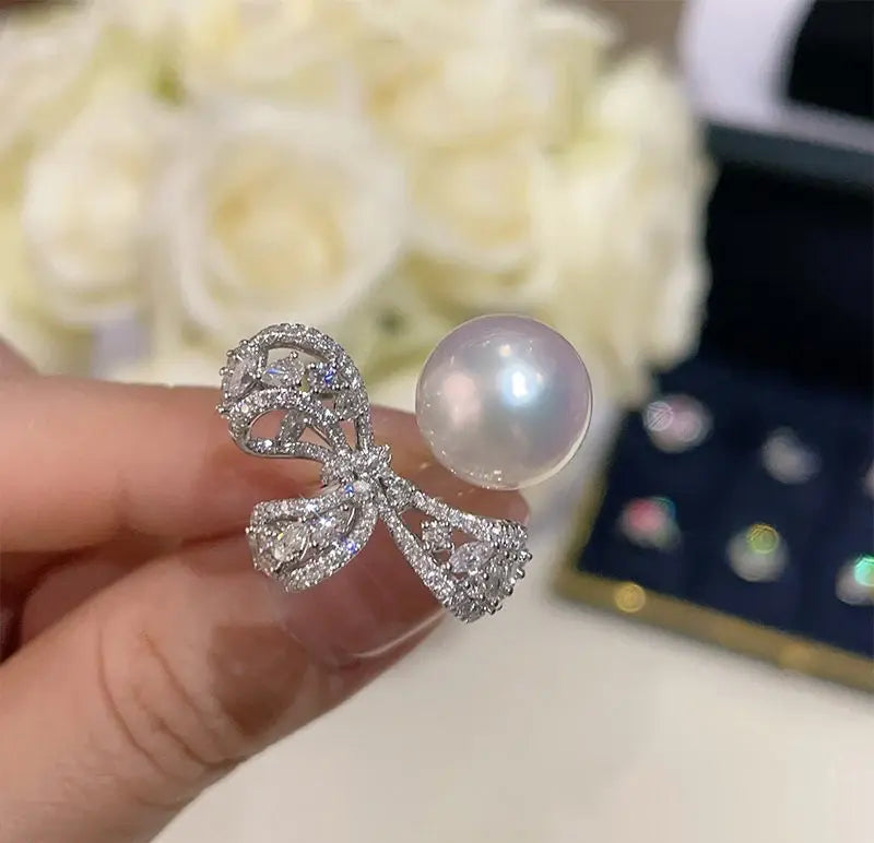 KRL Pearl Flower Ring Adjustable
