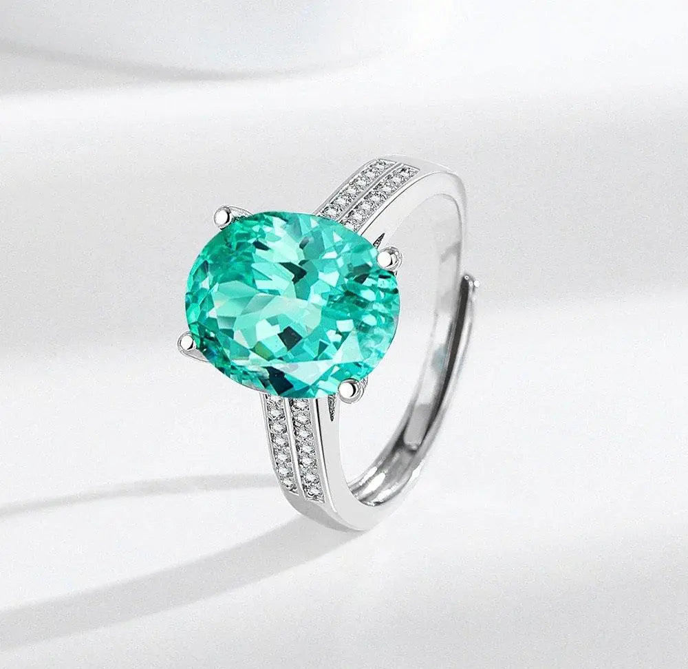 BLX Oval Zircon Stone Ring Adjustable