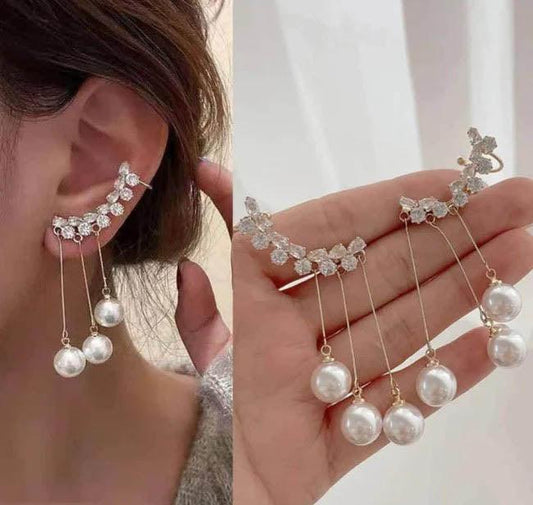 YQG Drop Pearl Ear Cuffs Pair