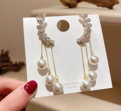 YQG Drop Pearl Ear Cuffs Pair