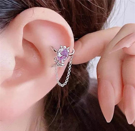 CJD Tear Flower Ear Cuff Single