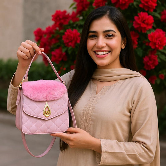 CYG Fluffy Handle Cross body Bag