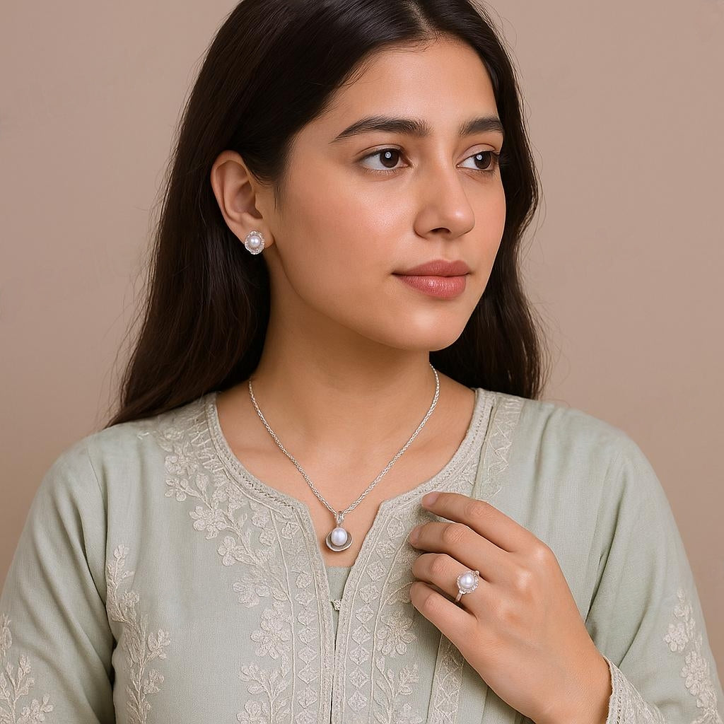 QWN Pearl Pendant Set