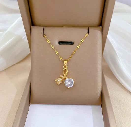 QWN Flower Circle Drop Pendent