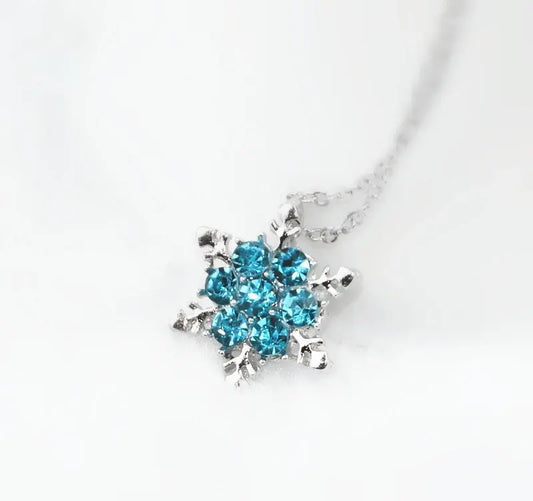 JMN Aqua Flower Star Curb Chain Pendant