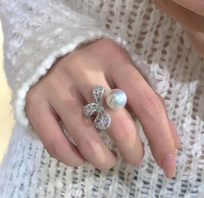 KRL Pearl Flower Ring Adjustable