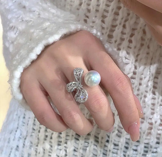 KRL Pearl Flower Ring Adjustable
