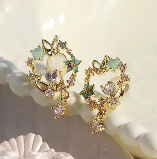 ZCD Flower/Butterfly Drop Earrings Pair