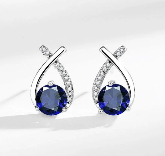 BLX Round Zircon Cross Tops Pair