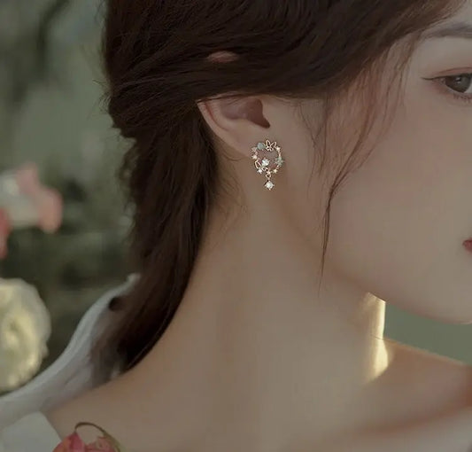 ZCD Flower/Butterfly Drop Earrings Pair