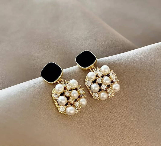 BTO Square Ear Drop Earrings Pair