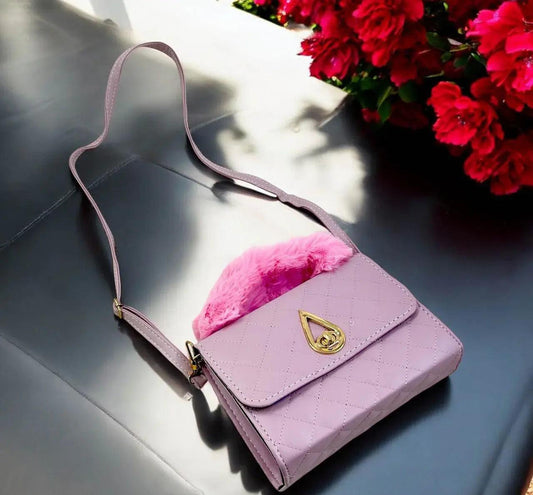CYG Fluffy Handle Cross body Bag