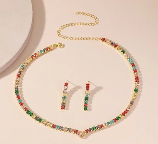 YJJ V-Sqaure Necklace Set