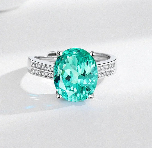 BLX Oval Zircon Stone Ring Adjustable