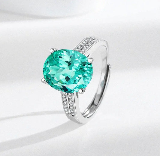 BLX Oval Zircon Stone Ring Adjustable