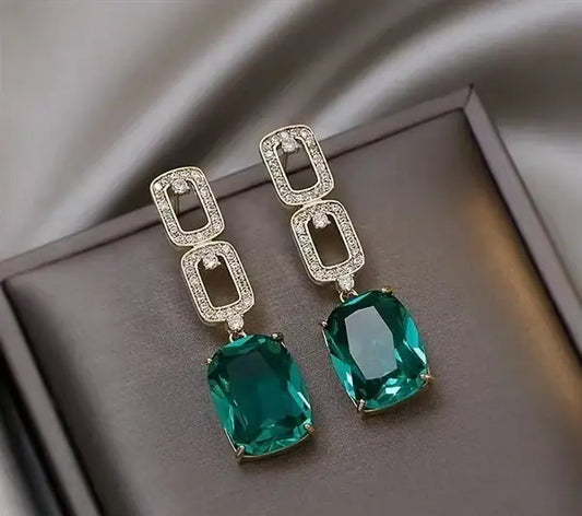 BTO Sterling Square Drop Earrings Pair